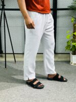 Men's Premium Baggy Trousers White - Image 3
