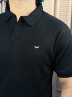 OLD MONEY POLO T-SHIRT- BLACK. - Image 2