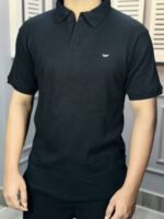 OLD MONEY POLO T-SHIRT- BLACK. - Image 3