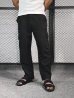 Cargo Baggy Trousers – Six-Pocket Design – Black