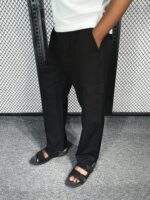 Cargo Baggy Trousers – Six-Pocket Design – Black - Image 2