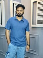 OLD MONEY POLO T-SHIRT- BLUE.