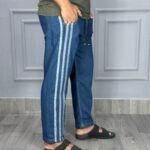 STRIPE DENIM TROUSERS.