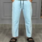 STRIPE DENIM TROUSERS.