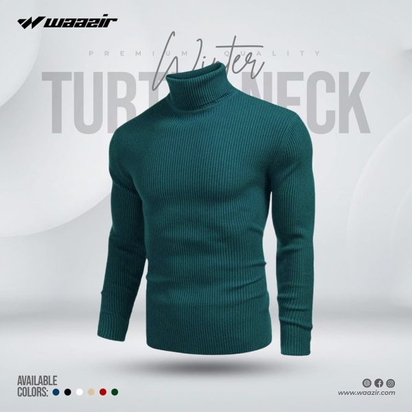 Turtle Neck Sweater Bottle green.