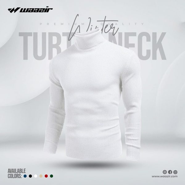 Turtle Neck Sweater white.