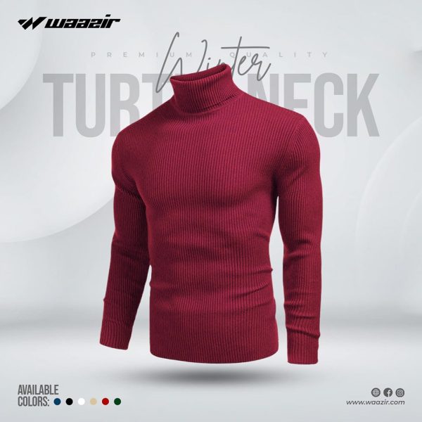 Turtle Neck Sweater Maroon.