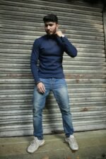 Turtle Neck Sweater Navy blue. - Image 3