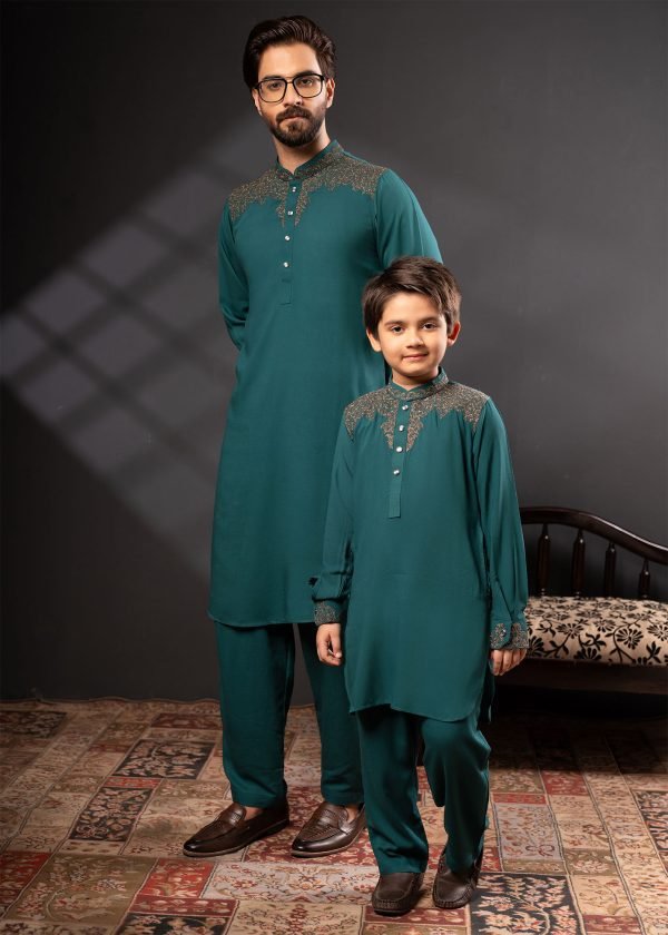 Baba–Chele Signature Kabli Set – PEACOCK-BLUE